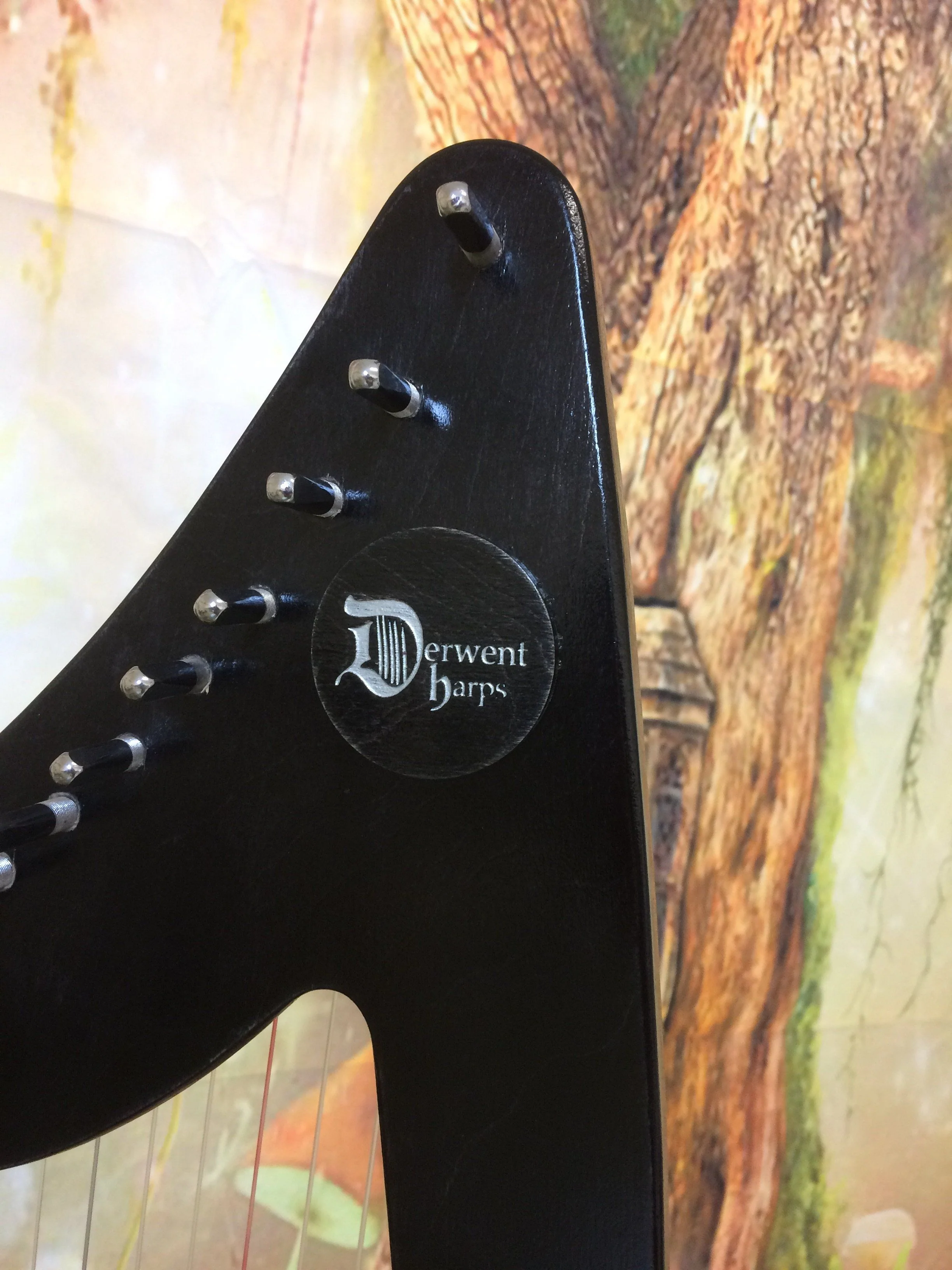 Derwent Harps Adventurer 20 in coloured wood stain Finishes Made in Wales with F and C Levers - Image 17