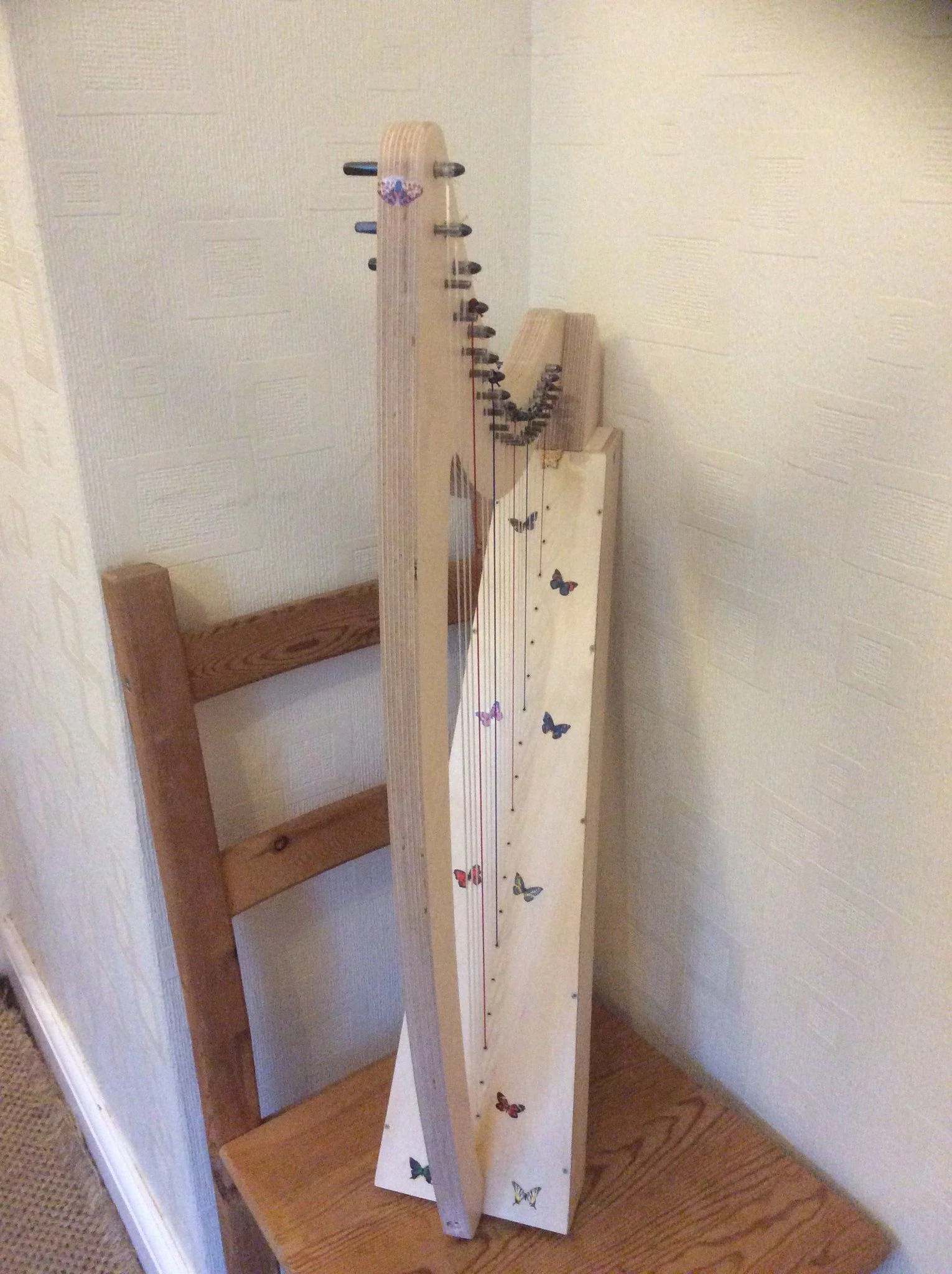 Derwent Harps Adventurer 20 with F and C Levers in Natural Wood Finishes Made in Wales - Image 36