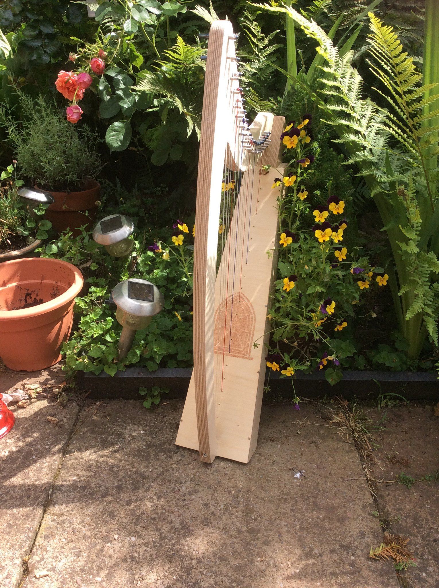 Derwent Harps Adventurer 20 with F and C Levers in Natural Wood Finishes Made in Wales - Image 37