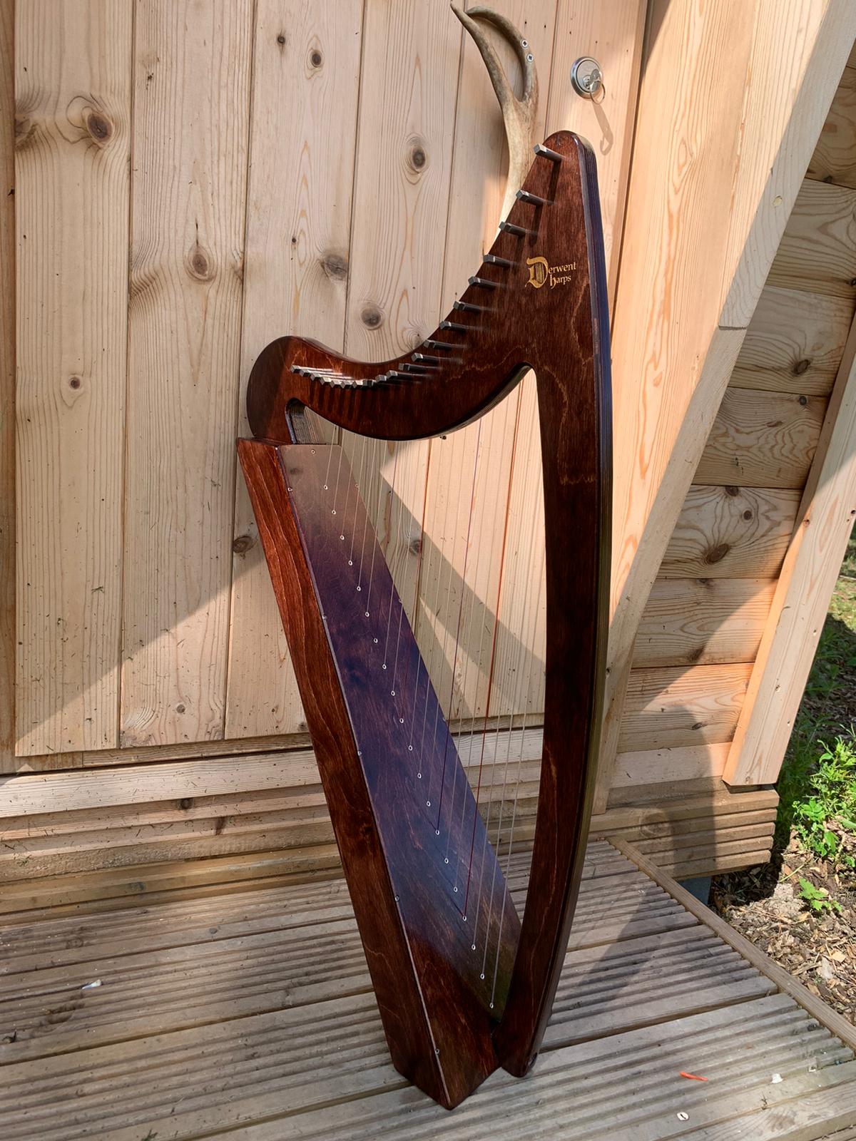 Derwent Harps Adventurer 20 with F and C Levers in Natural Wood Finishes Made in Wales - Image 4