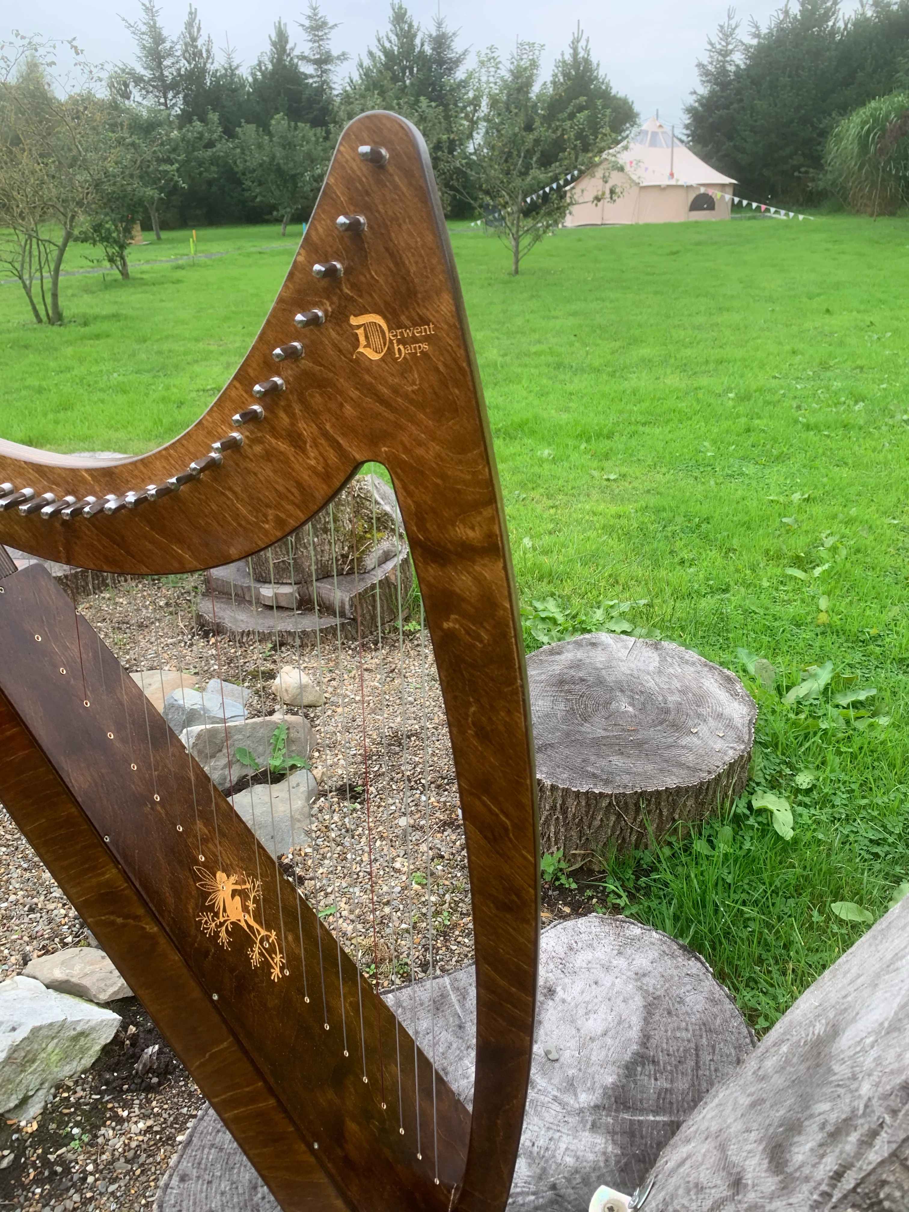 Derwent Harps Adventurer 20 with F and C Levers in Natural Wood Finishes Made in Wales - Image 76