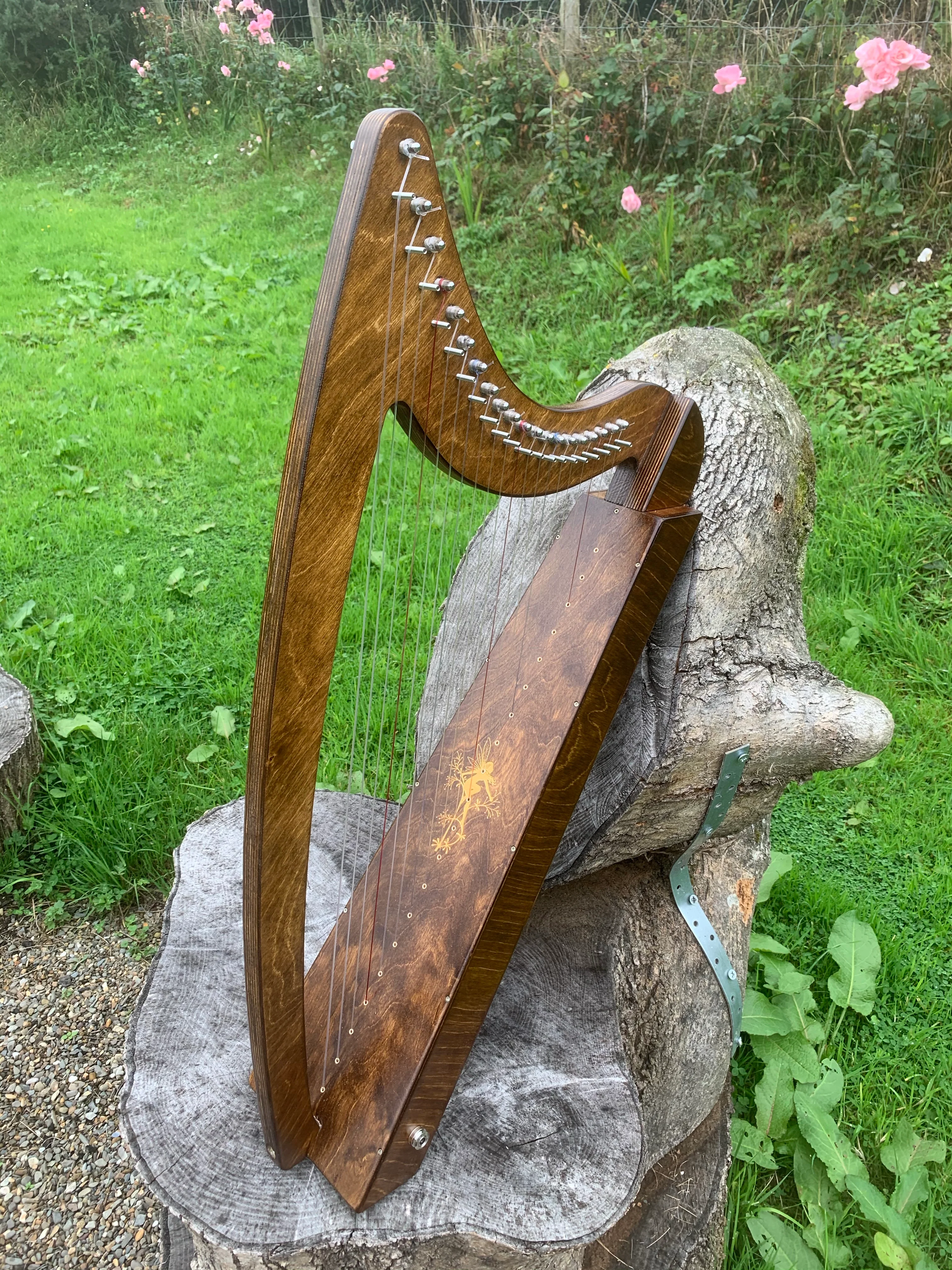 Derwent Harps Adventurer 20 with F and C Levers in Natural Wood Finishes Made in Wales - Image 78